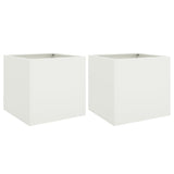 Vidaxl Planters 2 ST 42x40x39 cm en acier blanc