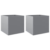 Vidaxl Planters 2 ST 42X40X39 CM Calwanowany stalowy kolor srebrny
