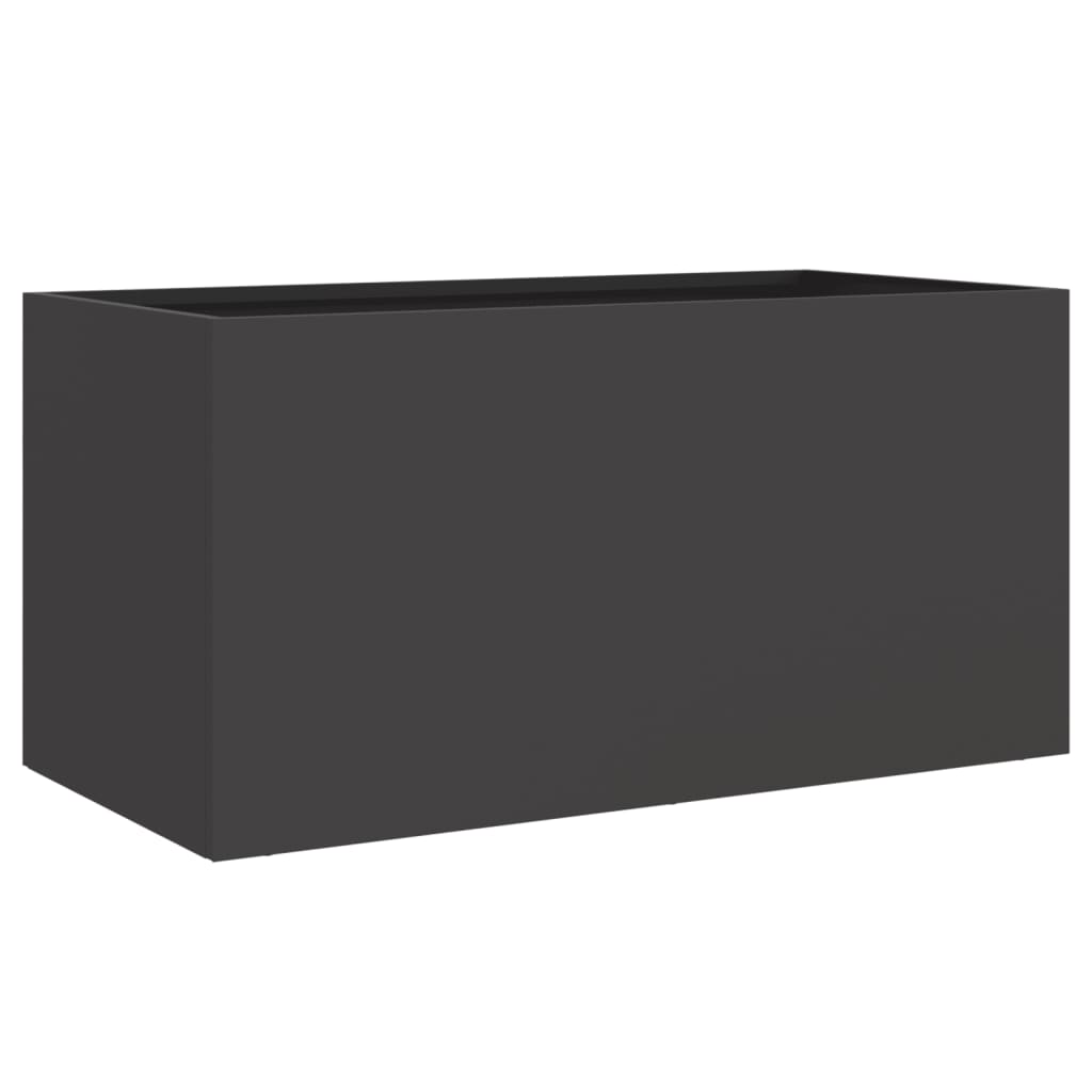 Scatola di pianificazione Vidaxl 62x30x29 cm in acciaio nero