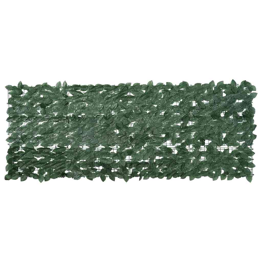 Schermo del balcone Vidaxl con foglie verde scuro 200x75 cm