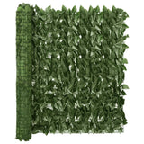 Schermo del balcone Vidaxl con foglie verde scuro 200x100 cm