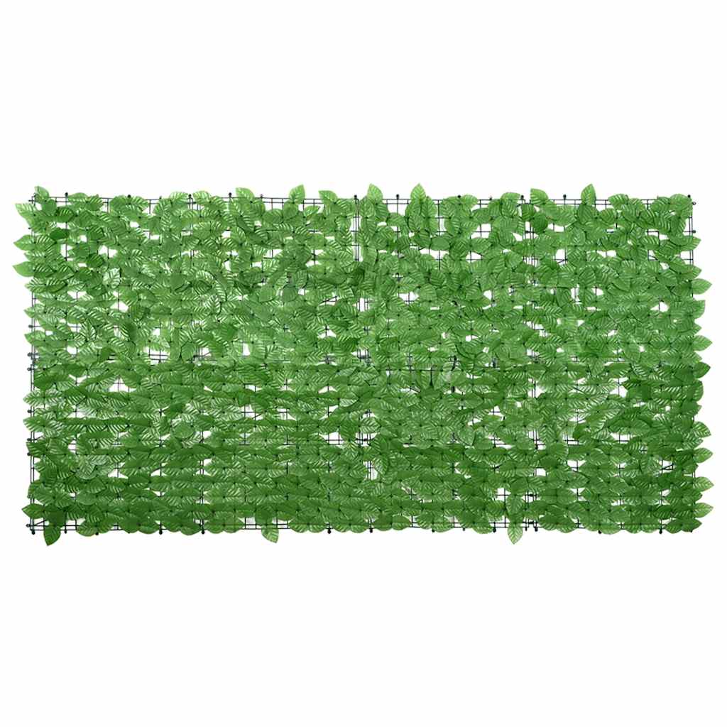 Ekran balkonowy Vidaxl z zielonymi liśćmi 200x100 cm