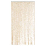 Cortina de mosca Vidaxl 100x220 cm chenille beige y blanco