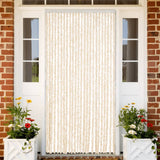 Cortina de mosca Vidaxl 100x220 cm chenille beige y blanco
