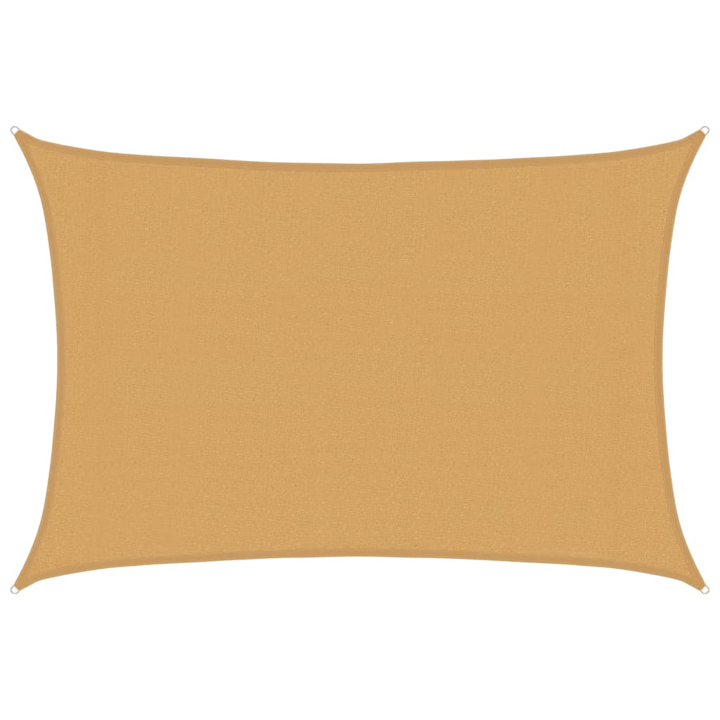 Bidaxl zonnezeil 160 g m² rektangulär 3x5 m hdpe sand -färgad