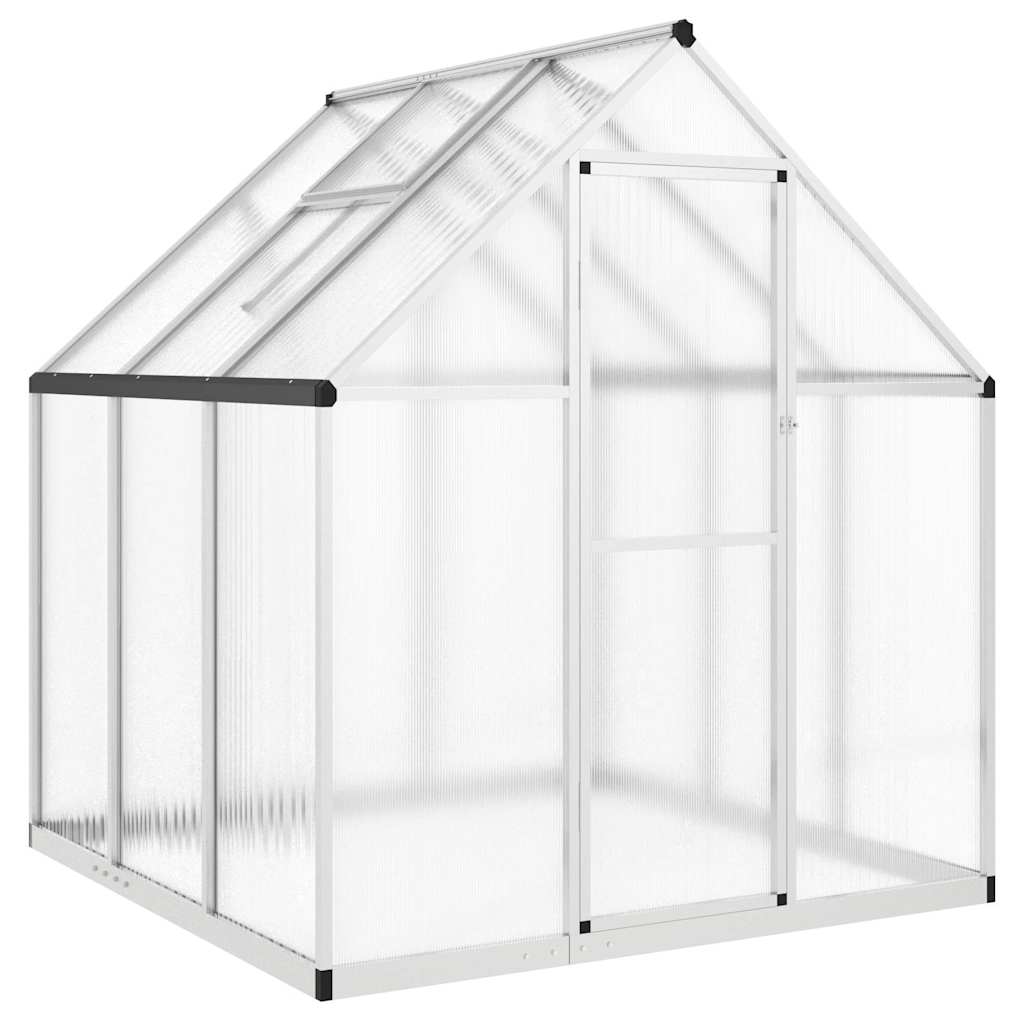 Vidaxl tuinkas z osnovnim okvirjem 169x169x195 cm aluminijaste srebro obarvano