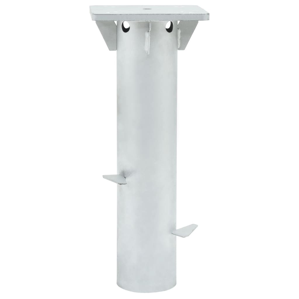 Vidaxl Parasol Foot za tleh 16x16x39,5 cm jekleno srebrno obarvano