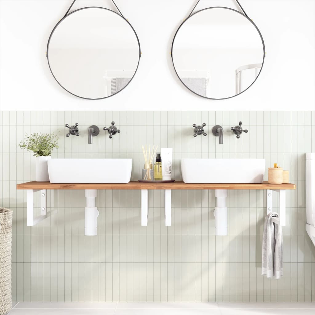 Guardaces de pared Vidaxl para fregadero 2 pc acero rectangular blanco