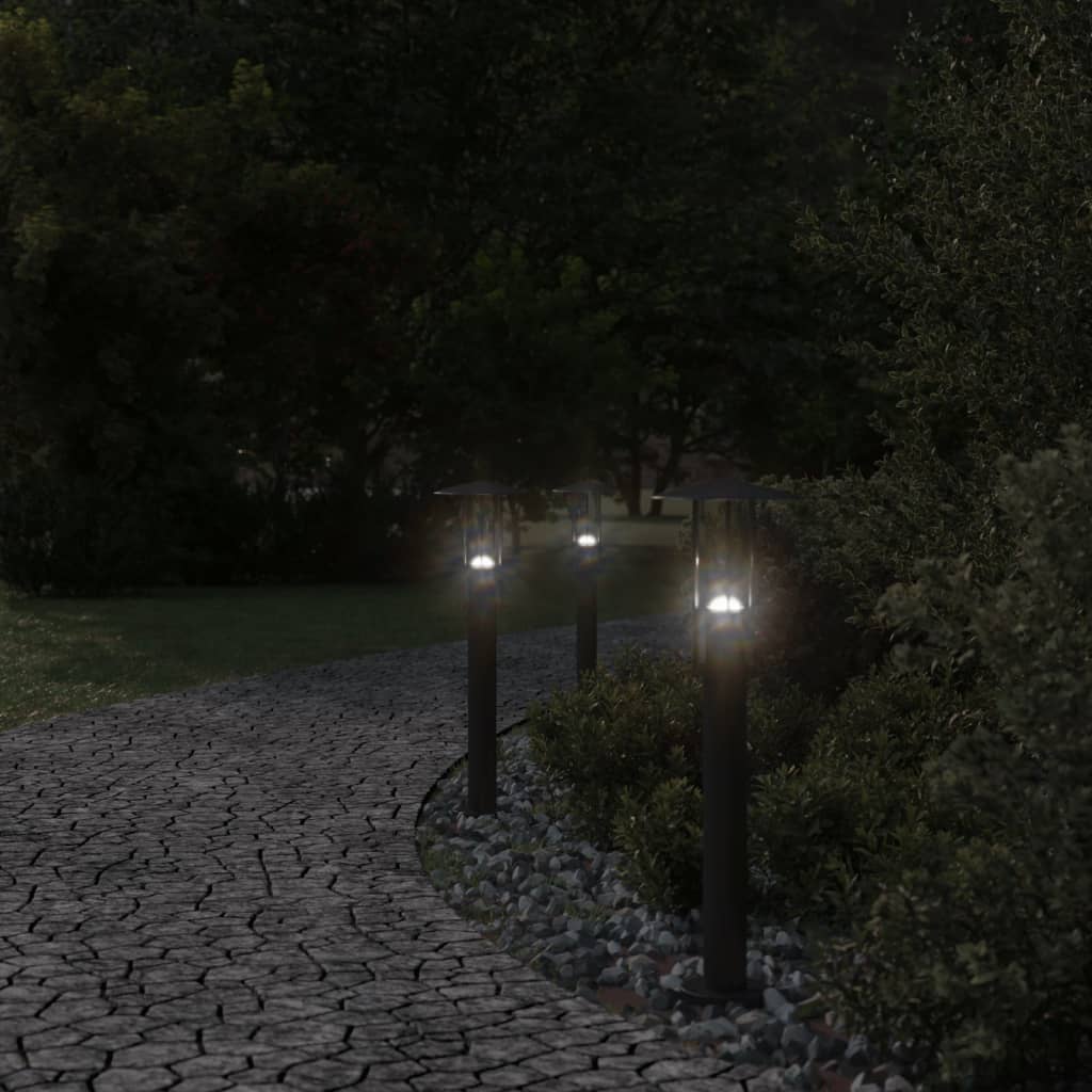 Lampada da pavimento Vidaxl per 3 pezzi all'esterno 60 cm in acciaio inossidabile