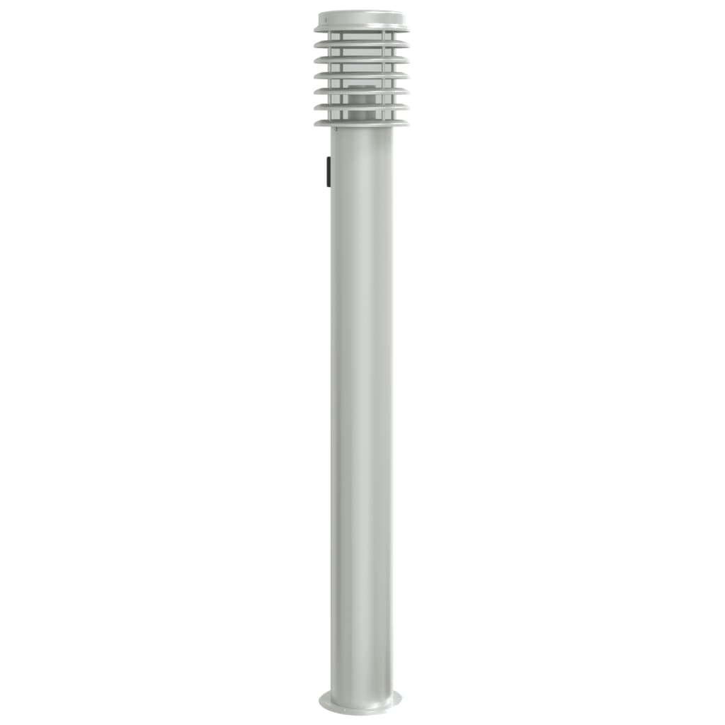 Vidaxl Lampada da pavimento esterno con presa da 110 cm in acciaio inossidabile in argento