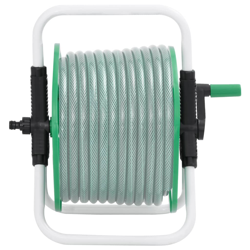 Vidaxl hose reel for 45 m 1 2 hose freestanding steel green