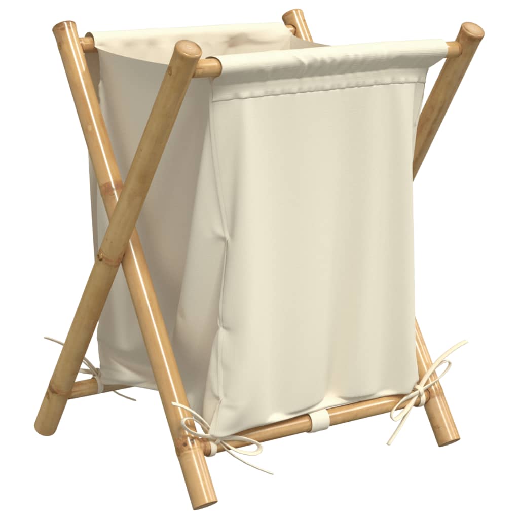 Vidaxl Laundry Basket 45x55x63,5 cm bambusový krém bílý