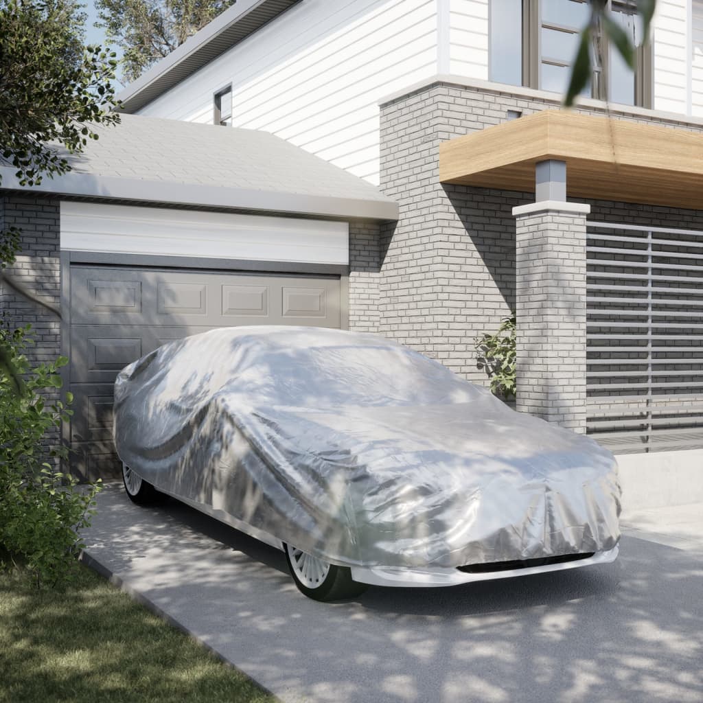 Vidaxl autohoes for sedan z rozpylaniem xl Peva srebrny