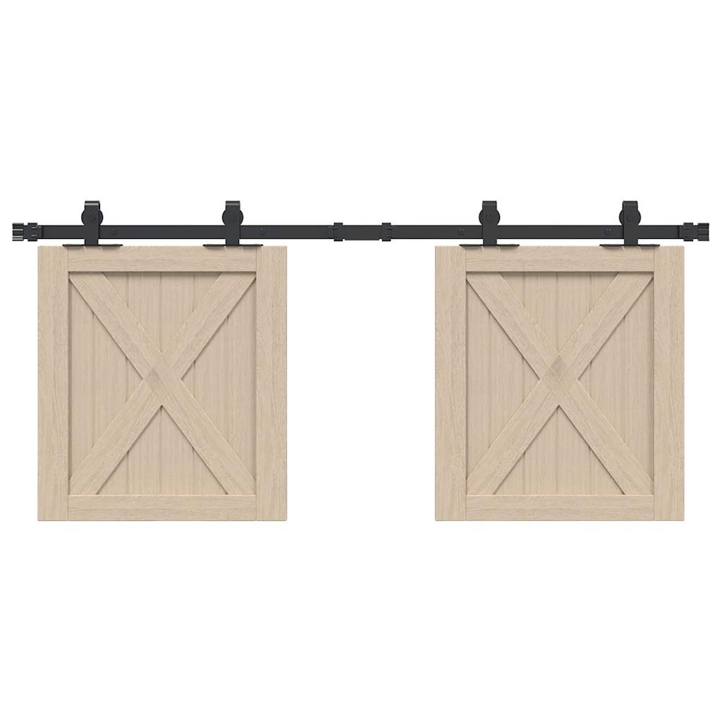 Sospensione Vidaxl Set per porta scorrevole 122 cm in acciaio al carbonio