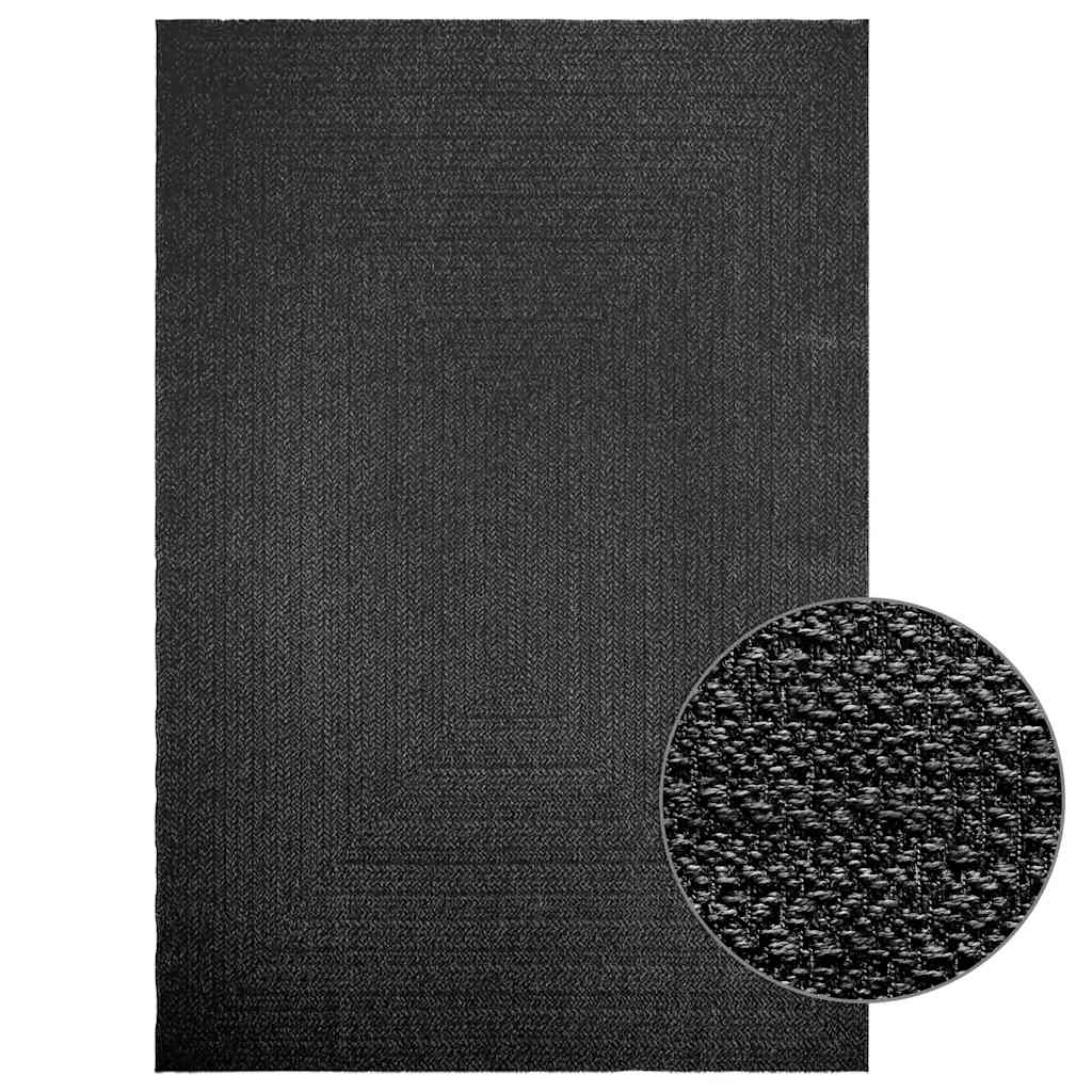 Vidaxl Teppich Zizur innerhalb und außerhalb von 200x290 cm Jute Look Anthrazit