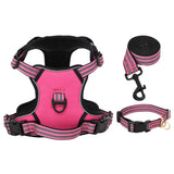 VidaXL Dog rig with belt and collar adjustable m pink
