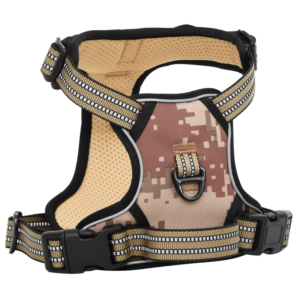 Arnés de perros de Vidaxl con cinturón y collar l camuflaje marrón marrón