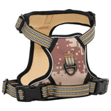 Arnés de perros de Vidaxl con cinturón y collar l camuflaje marrón marrón