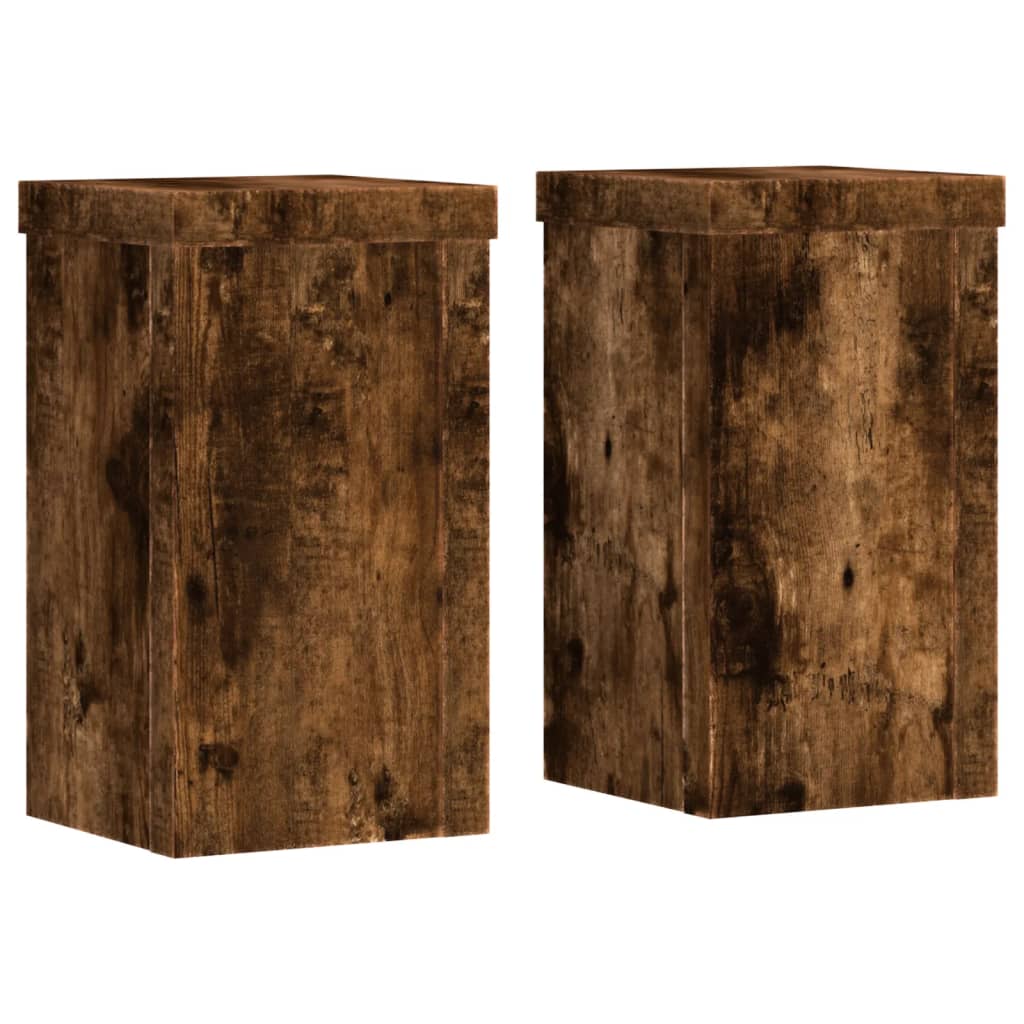 Standardy rostlin Vidaxl 2 ks 10x10x18 cm zpracované dřevo uzený dub