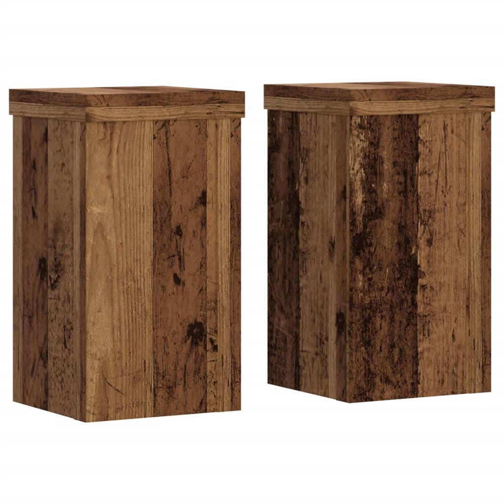 Standardy rostlin vidaxl 2 ks 10x10x18 cm Zpracované dřevo staré dřevěné barvy