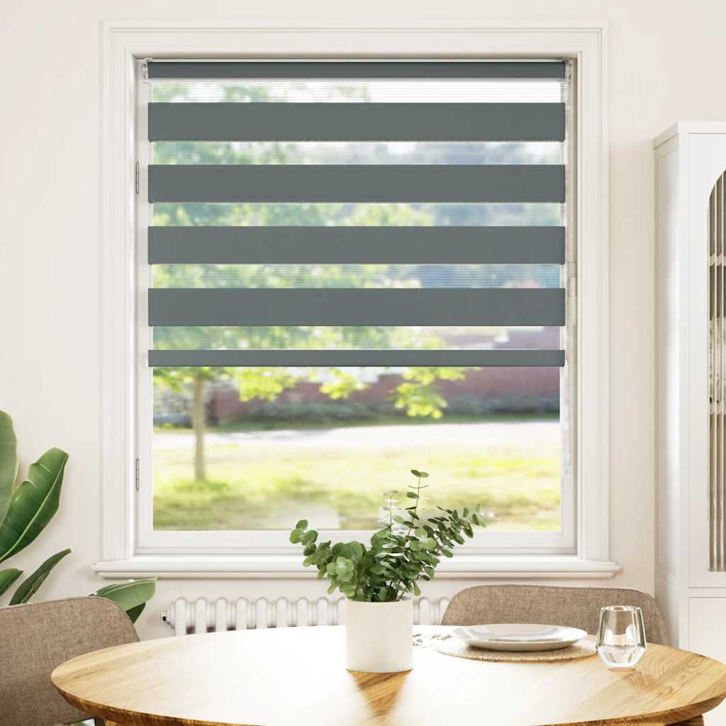 Vidaxl zebra válcový slepý 95x150 cm šířka tkaniny 90,9 cm tmavě šedá