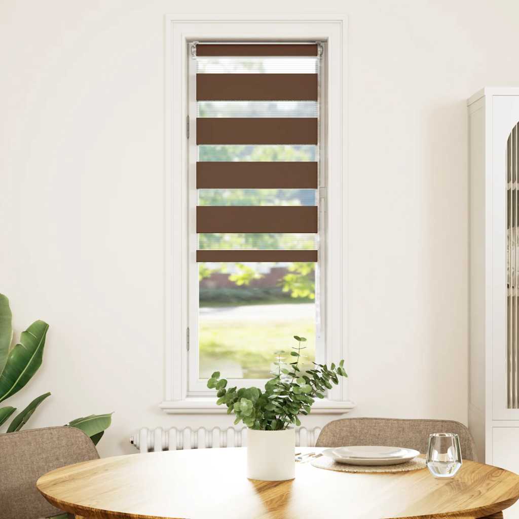 Vidaxl Zebra roller blind 50x100 cm dust width 45.9 cm polyester brown
