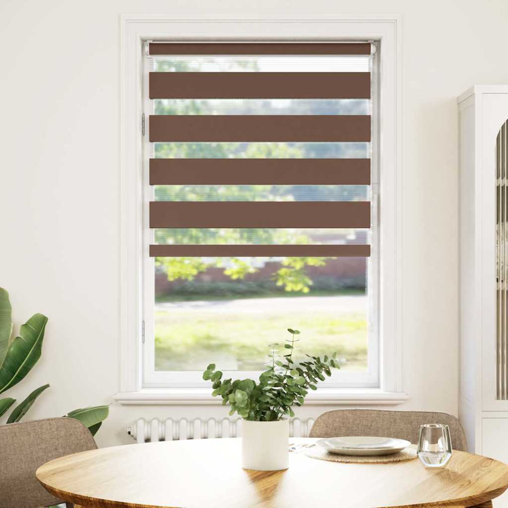 Vidaxl Zebra roller blind 80x100 cm dust width 75.9 cm Polyester Brown
