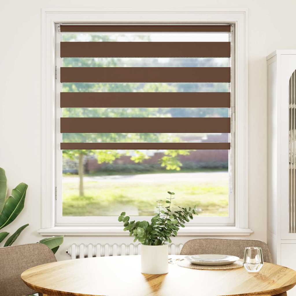 Vidaxl Zebra roller blind 95x100 cm Fabric width 90.9 cm Polyester Brown