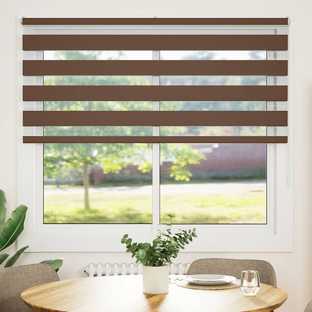 Vidaxl Zebra roller blind 160x100 cm dust width 155.9 cm polyester brown