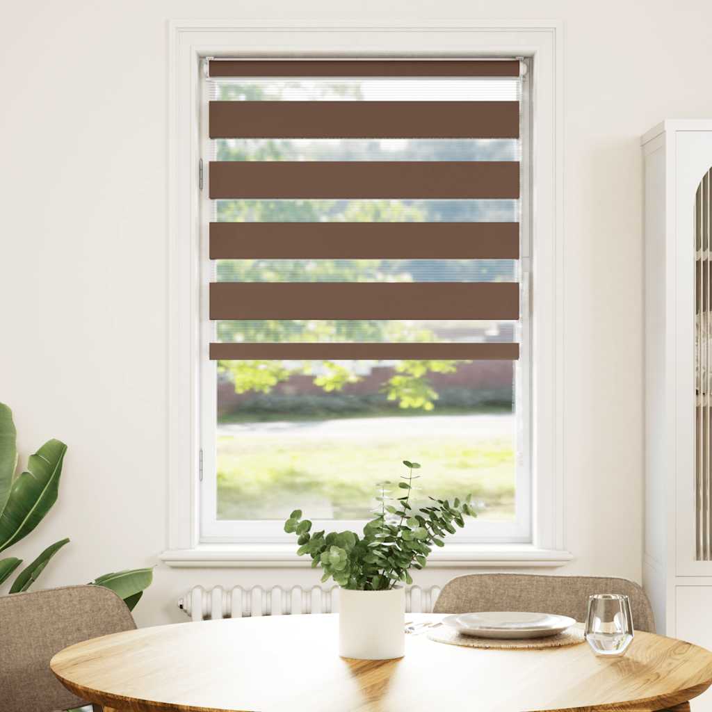 Vidaxl Zebra Roller Slepa 80x150 cm Širina prahu 75,9 cm poliestrska rjava