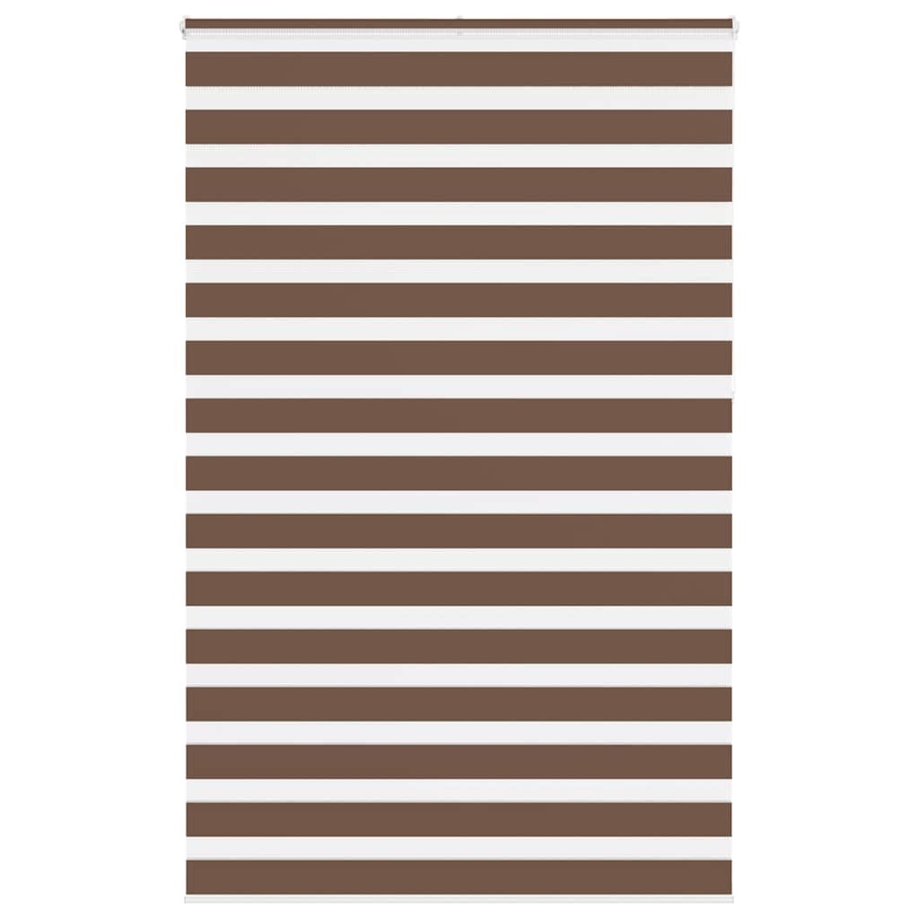 Vidaxl zebra rullo cieco 140x230 cm Larghezza tessuto 135,9 cm in poliestere marrone