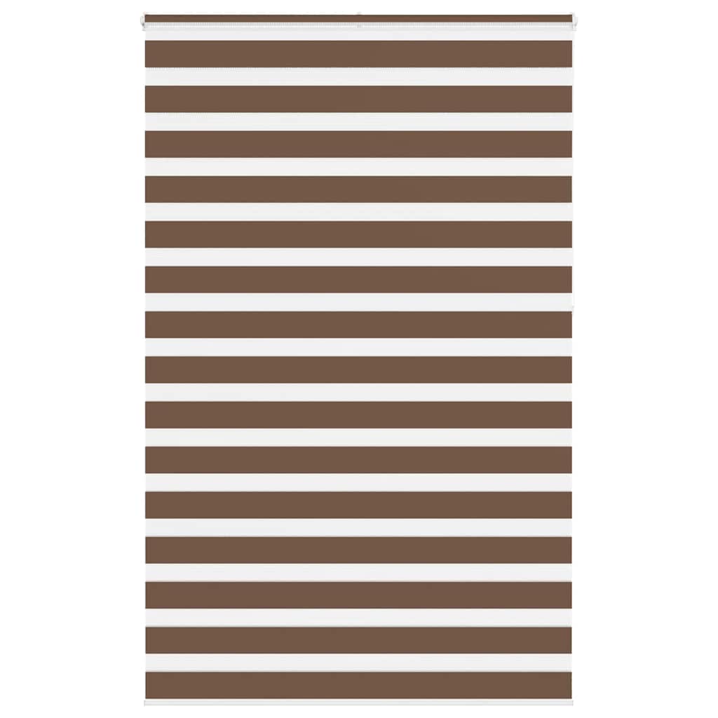 Vidaxl zebra rullo cieco 145x230 cm Larghezza tessuto 140,9 cm in poliestere marrone