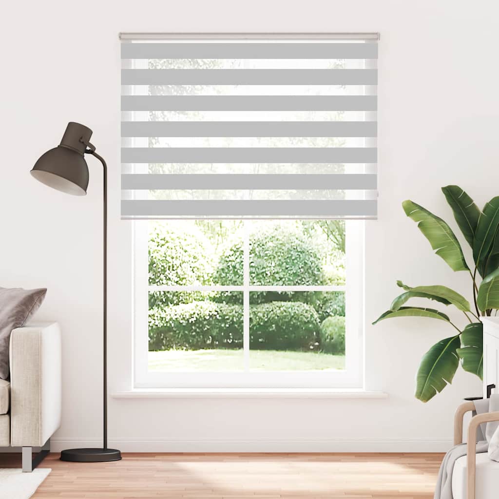 Vidaxl Zebra roller blind 160x200 cm Fabric width 155.9 cm light gray