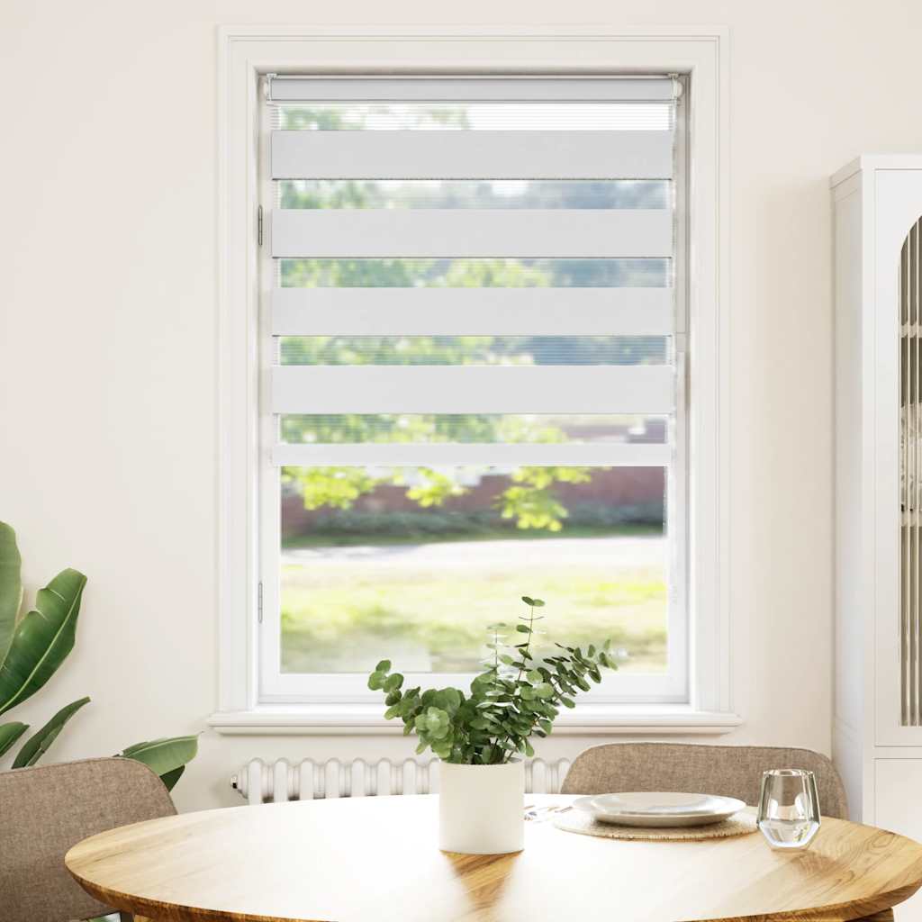 Vidaxl Zebra roller blind 85x150 cm dust width 80.9 cm Polyester white
