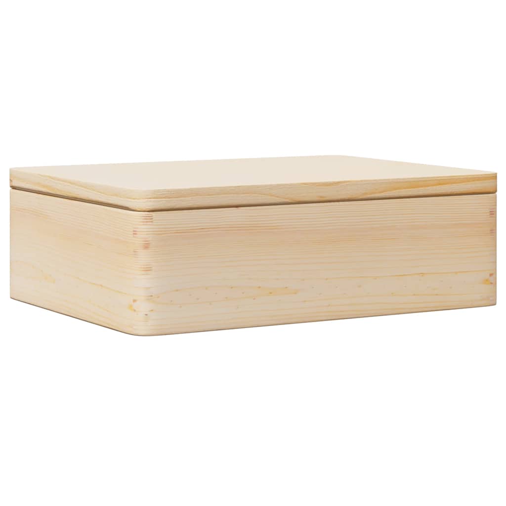 Vidaxl dřevěná krabice s víkem 40x30x13 cm pevná borovice