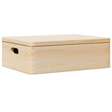 Vidaxl dřevěná krabice s rukojeti víka 40x30x13cm pevná borovice