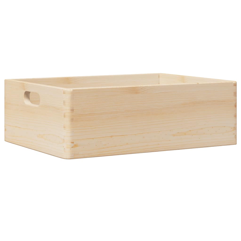 Vidaxl Wooden Box s úchyty 40x30x13 cm pevná borovice