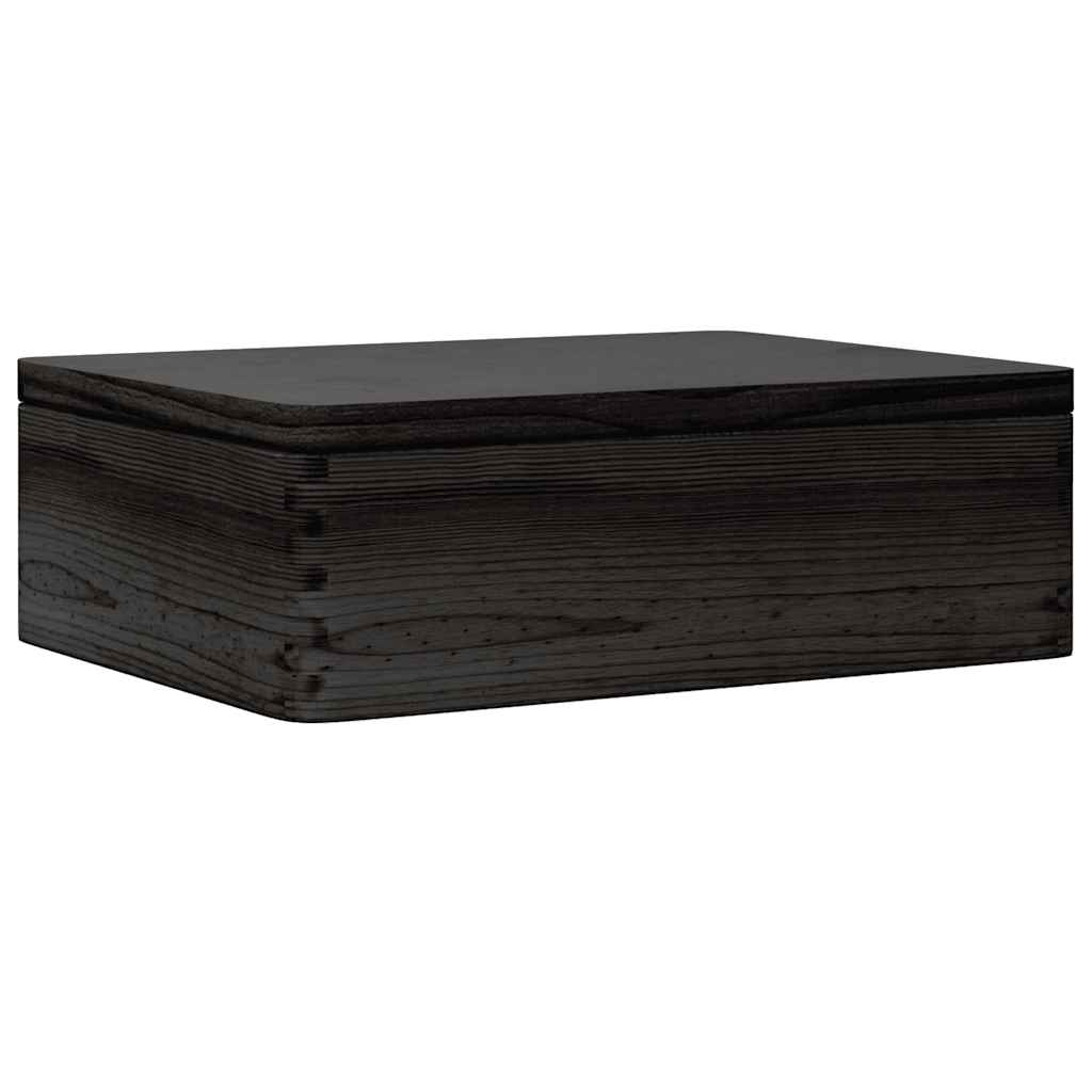 Vidaxl dřevěná krabice s víkem 40x30x13 cm pevná borovice černá