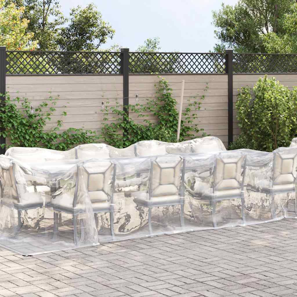 Vidaxl transparent tarpaulin with sail rings 3x10 m polyethylene