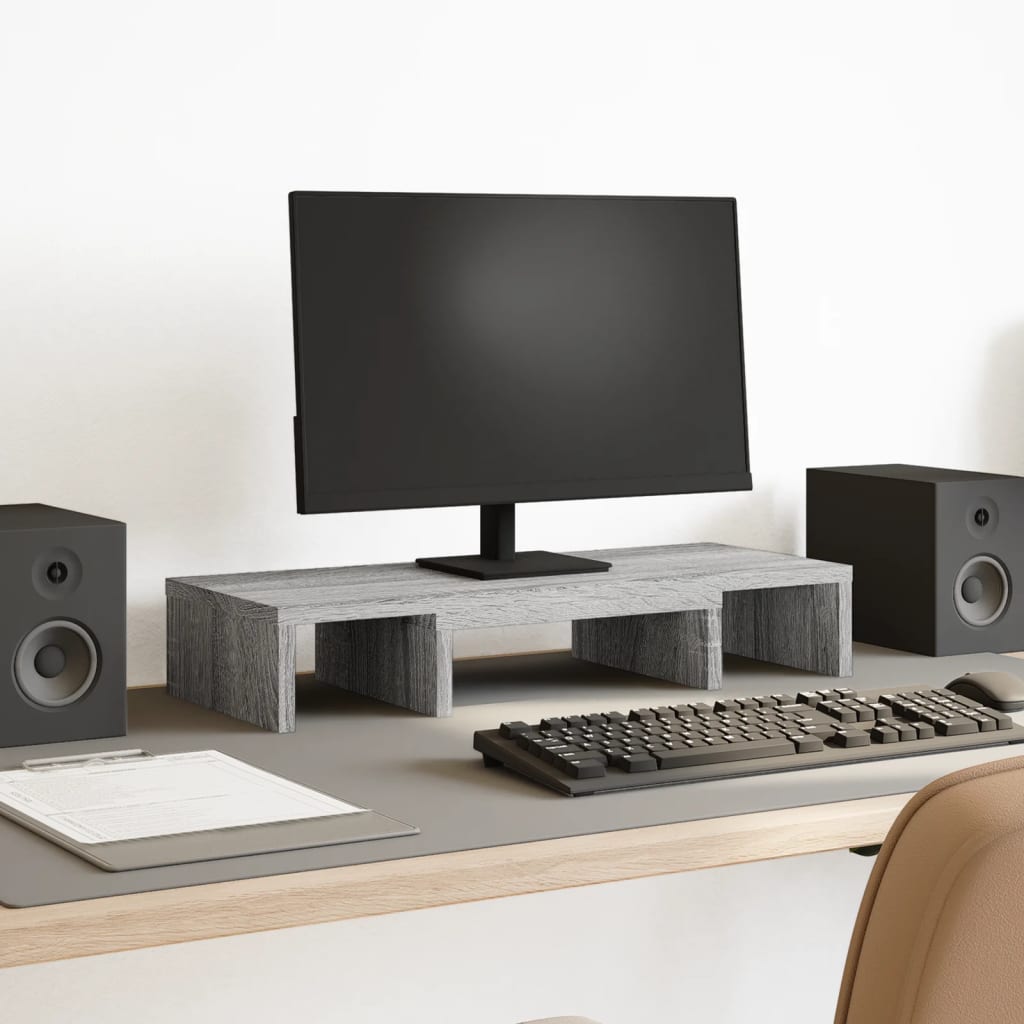 Vidaxl Monitor Standard Justerbar 60x24x10,5 cm trægrå sonoma