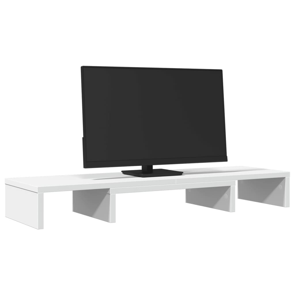 Vidaxl Monitor Standard Justerbar 80x24x10,5 cm Forarbejdet træhvide