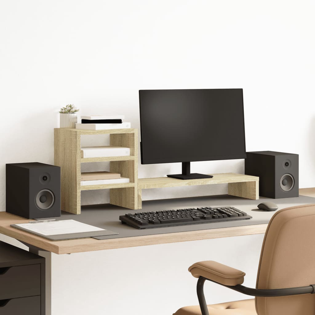 Vidaxl Monitor stojan se stolním organizátorem zpracovaným dřevem Sonoma Oak