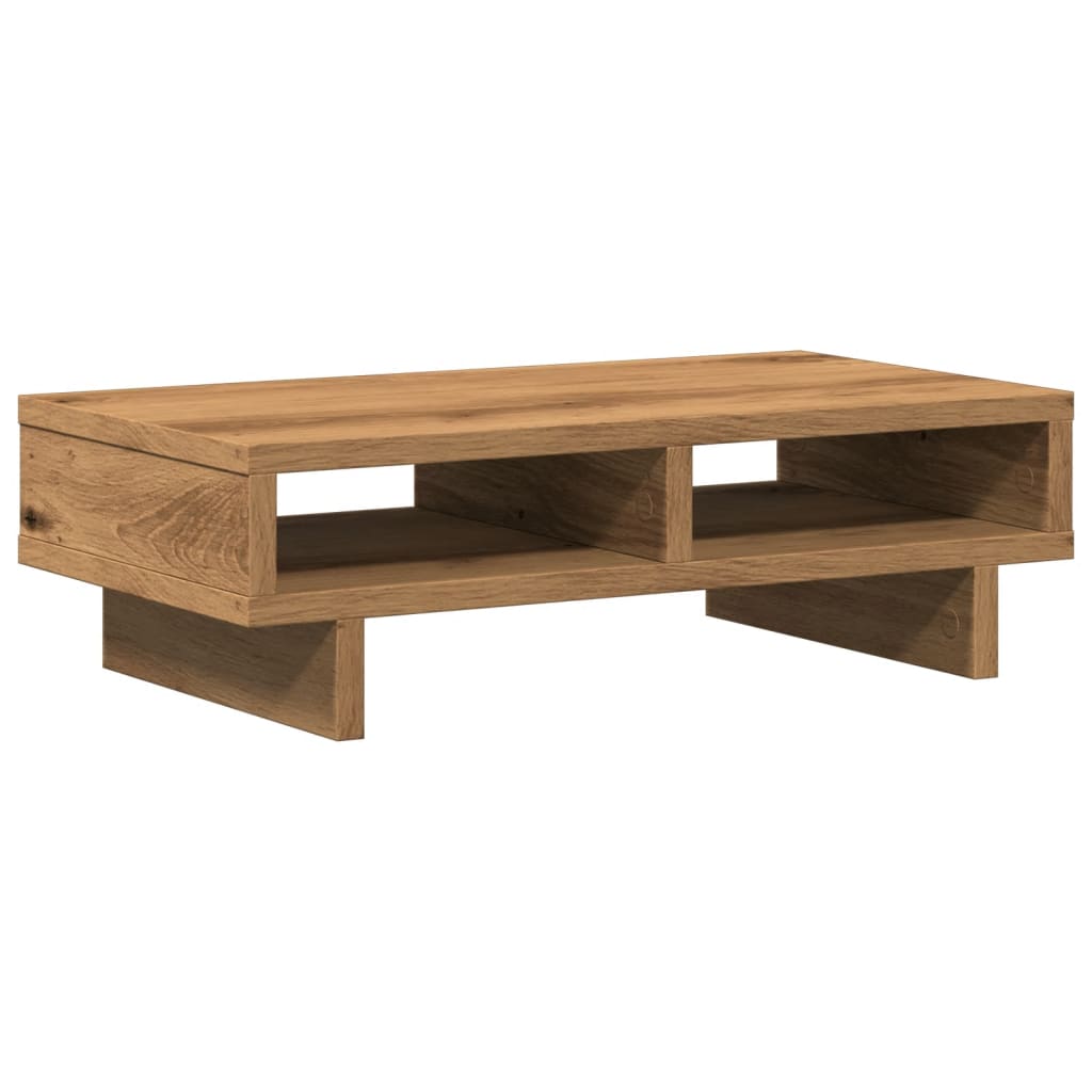 Vidaxl Monitor Standard 50x27x15 cm Forarbejdet træ Artisanal eg Farve