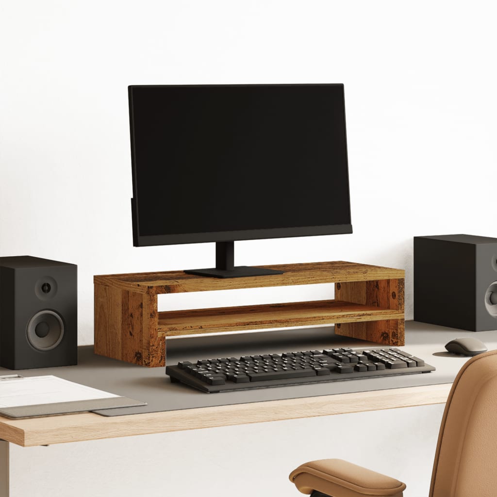 Vidaxl Monitor Standard 54x22x15 cm Zpracované dřevo staré dřevěné barvy