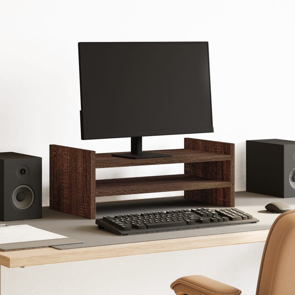 Vidaxl Monitor Standard 50x27x20 cm forarbejdet træbrun eg farvet