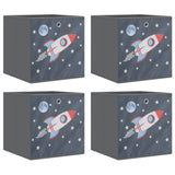 Vidaxl storage boxes 4 pcs foldable 32x32x32 cm Disgued Fabric Gray