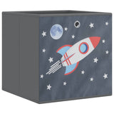 Vidaxl storage boxes 4 pcs foldable 32x32x32 cm Disgued Fabric Gray