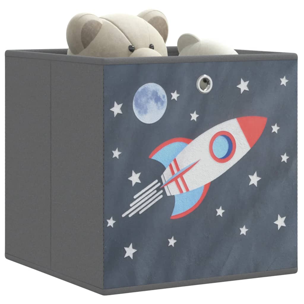 Vidaxl storage boxes 4 pcs foldable 32x32x32 cm Disgued Fabric Gray