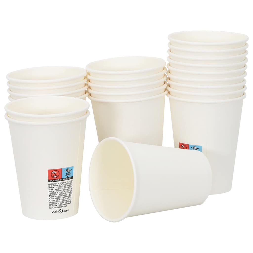 Vidaxl papírové šálky kávy 1000 ks 12oz 300 ml bílé