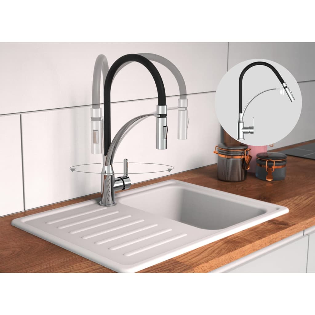 Eisl Eisl kitchen mixer with Soft-Touch output Carneo black chrome-colored